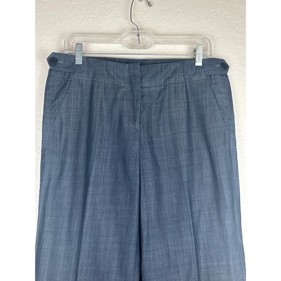 Theory Brionne Greece Wide Leg Pants Blue Size 8 - Picture 11 of 12